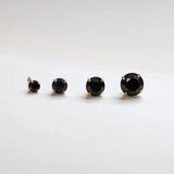 14K Solid Gold Black CZ Stud Earrings – Anygolds