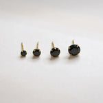 14K Solid Gold Black CZ Stud Earrings – Anygolds