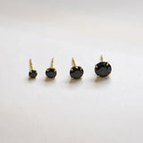 14K Solid Gold Black CZ Stud Earrings – Anygolds