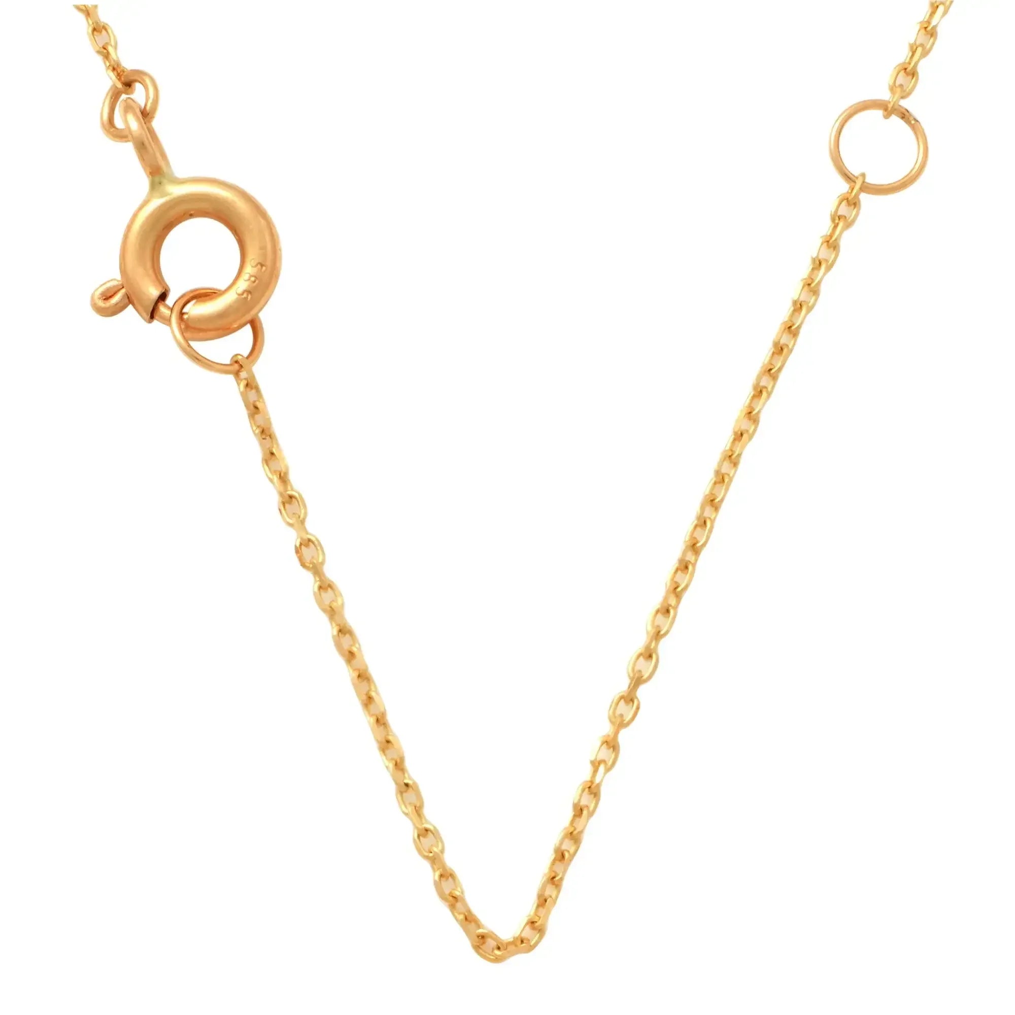 14K Solid Gold Color Stone Square Necklace – Anygolds