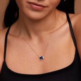 14K Solid Gold Color Stone Square Necklace – Anygolds
