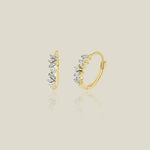 14K Solid Gold Baguette-Cut Diamond Hoop Earrings – Anygolds