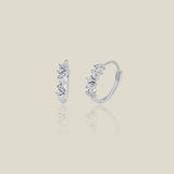 14K Solid Gold Baguette-Cut Diamond Hoop Earrings – Anygolds