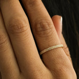 14K Solid Gold Double Row Pavé Diamond Ring – Anygolds