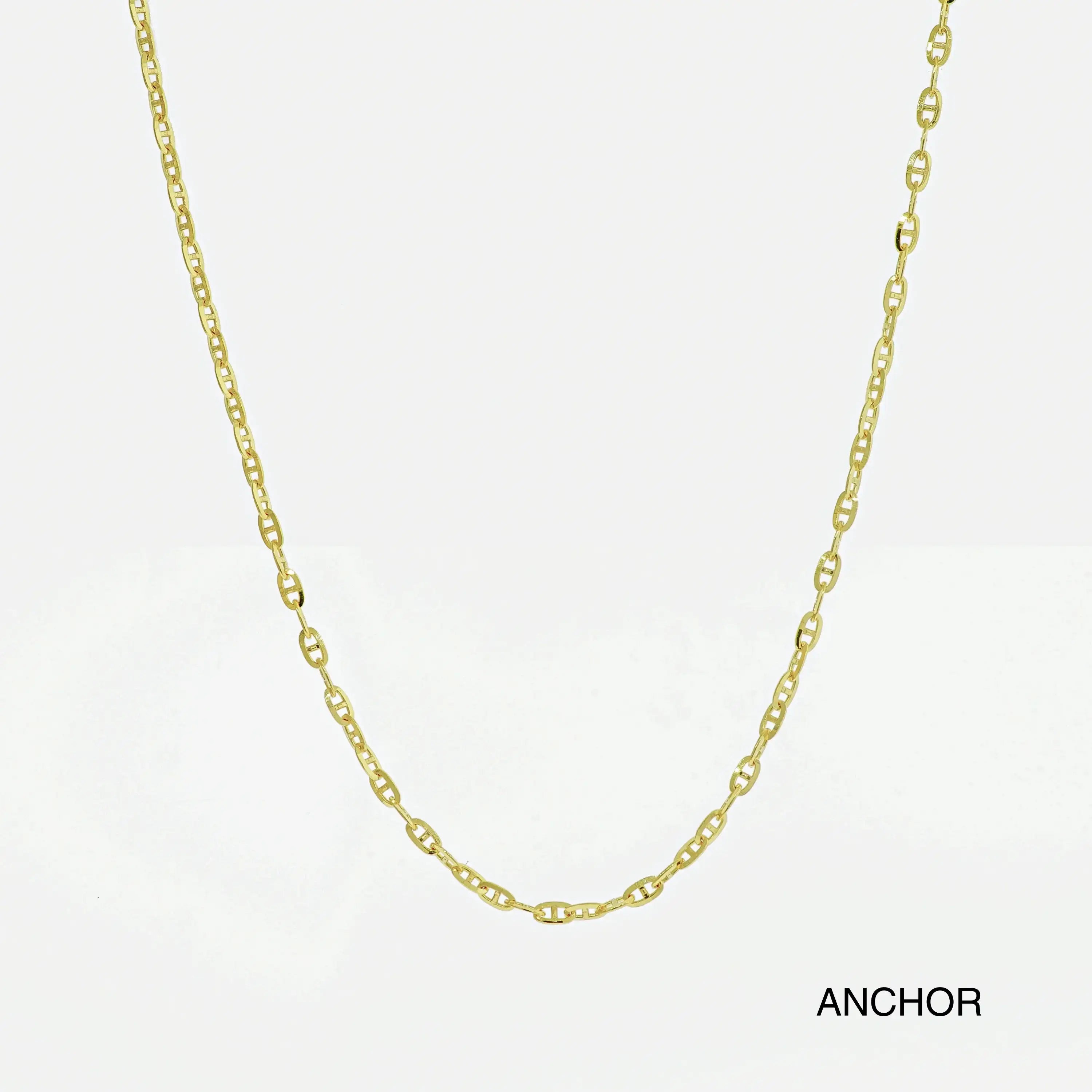 14K Solid Gold Necklace Chain – Anygolds