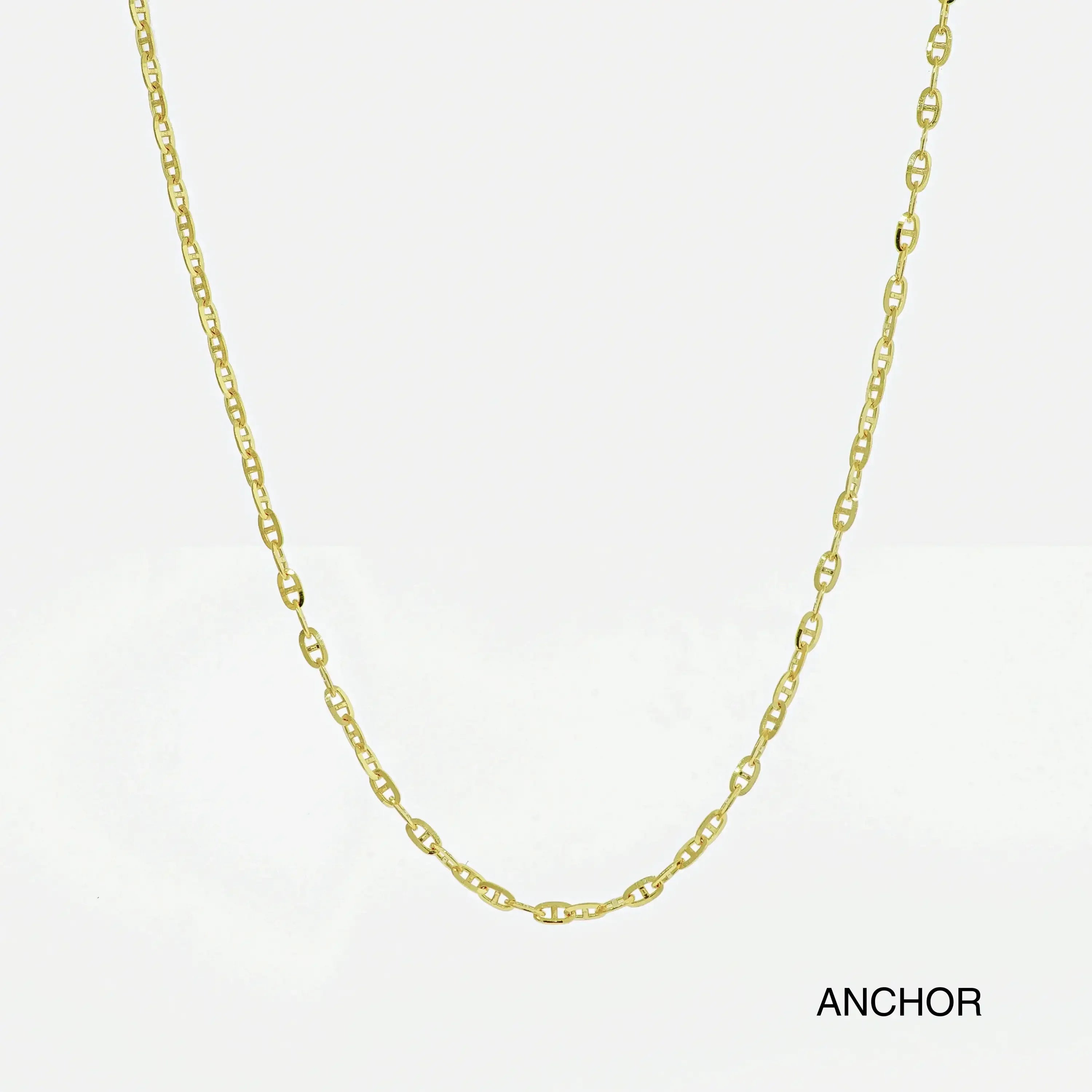 14K Solid Gold Necklace Chain – Anygolds