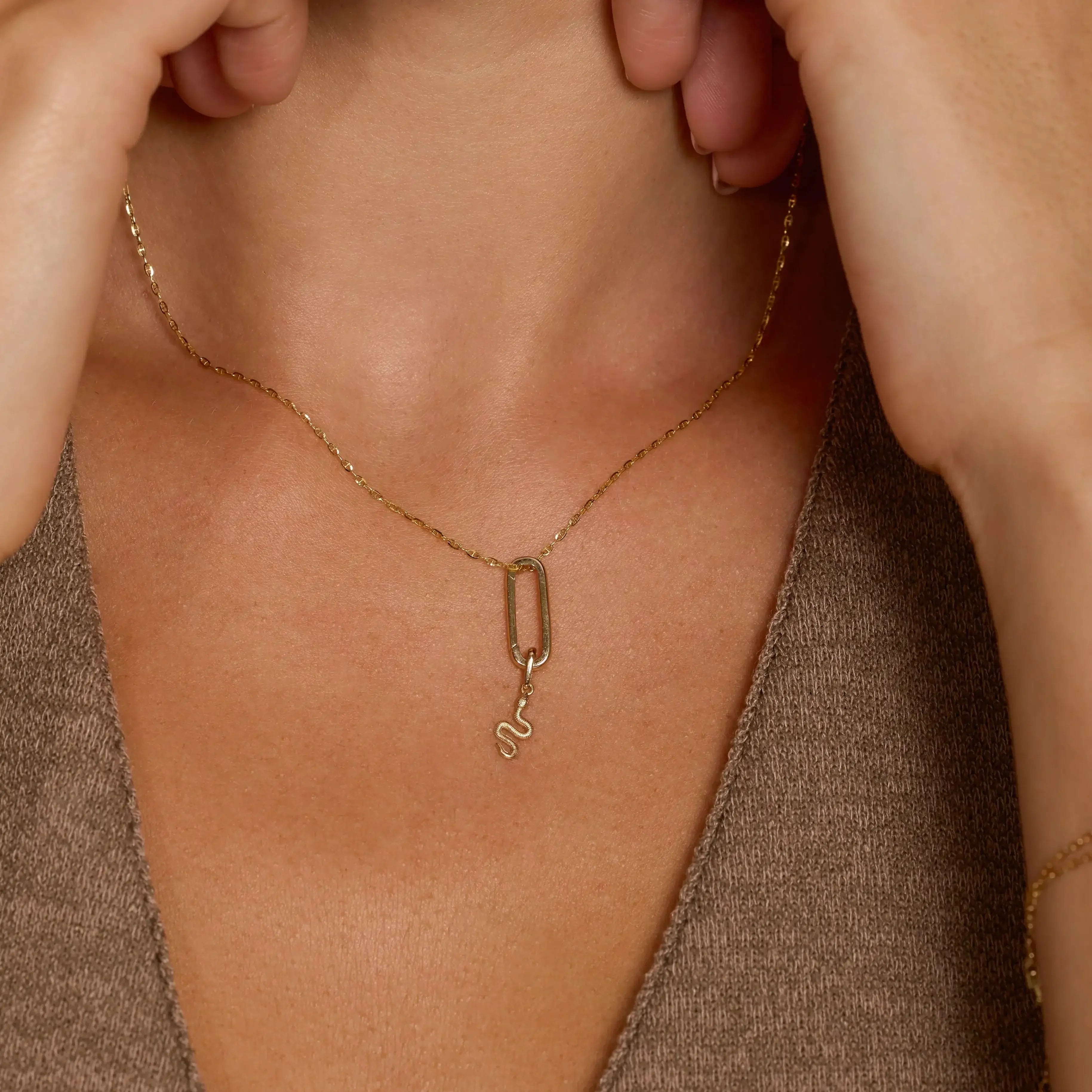 14K Solid Gold Paper Clip Clicker Connector – Anygolds
