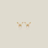 14K Solid Gold Color Stone Butterfly Stud Earrings – Anygolds