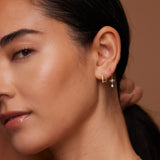 14K Solid Gold Teardrop Evil Eye Dangle Clicker Hoop – Anygolds