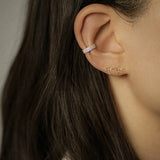 14K Solid Gold CZ Prong Eternity Bold Ear Cuff – Anygolds