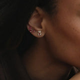14K Solid Gold Teddy Bear with Heart Stud Earrings – Anygolds
