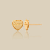 Love Note Heart Stud Earrings