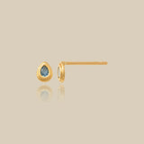 Aqua Gem Teardrop Stud Earrings