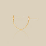 Twin Star Chain Double Stud Earring