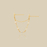 Crystal Web Chain Double Stud Earring