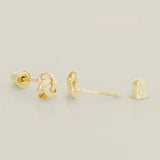 14K Solid Gold Love Knot Symbol Stud Earrings – Anygolds