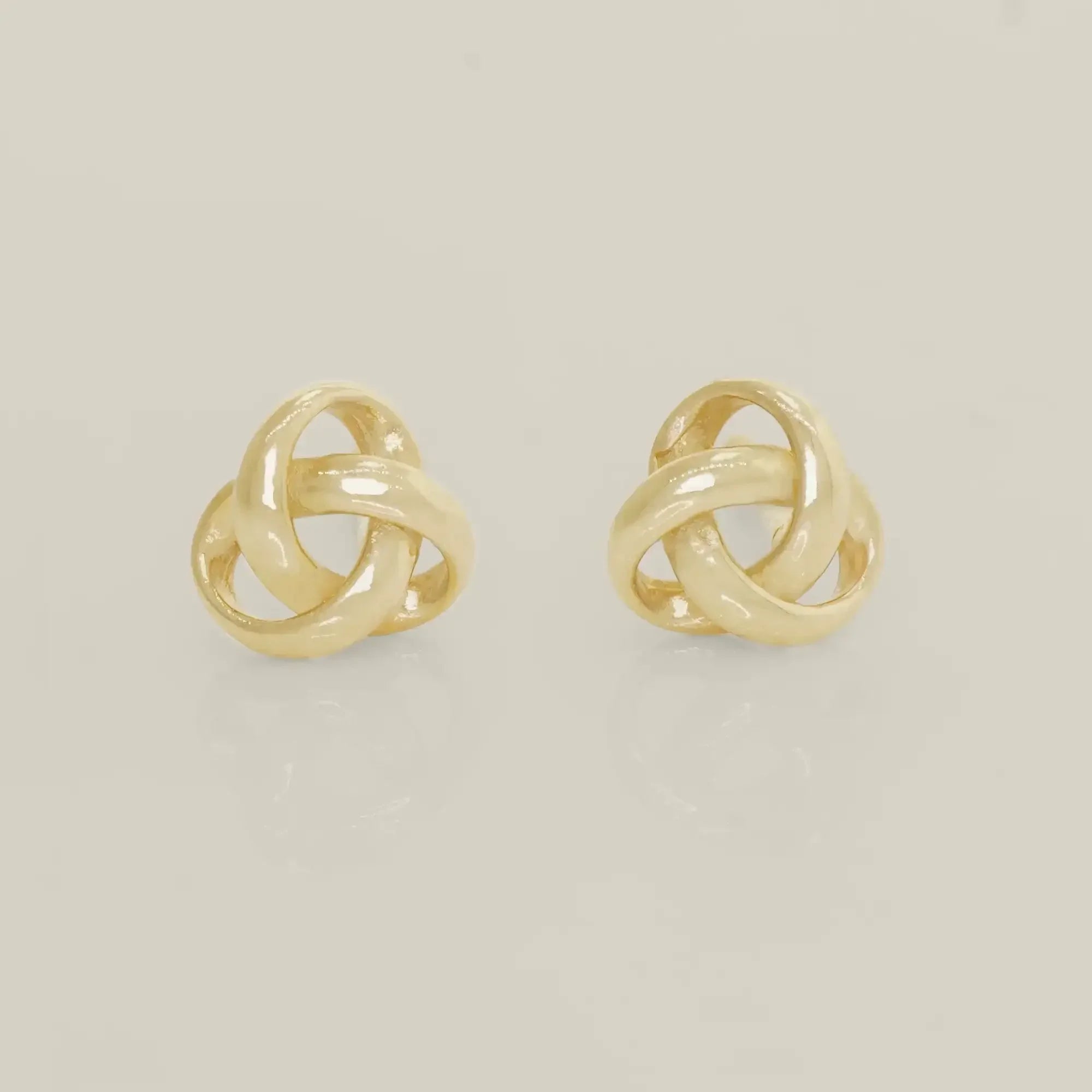 14K Solid Gold Love Knot Symbol Stud Earrings – Anygolds