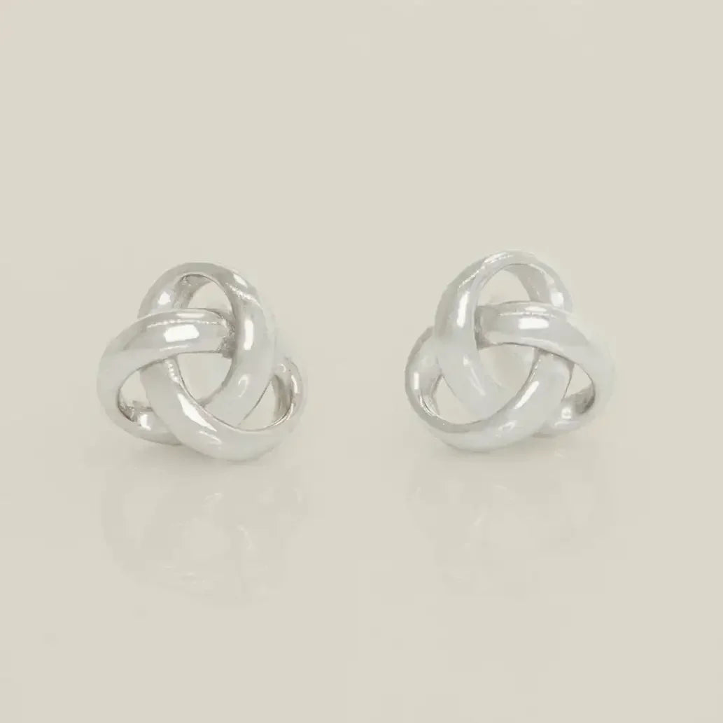 14K Solid Gold Love Knot Symbol Stud Earrings – Anygolds