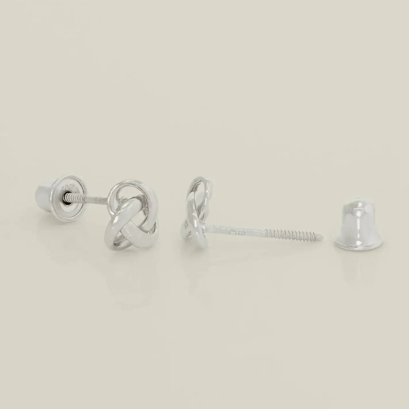 14K Solid Gold Love Knot Symbol Stud Earrings – Anygolds