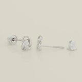 14K Solid Gold Love Knot Symbol Stud Earrings – Anygolds