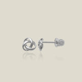 14K Solid Gold Love Knot Symbol Stud Earrings – Anygolds