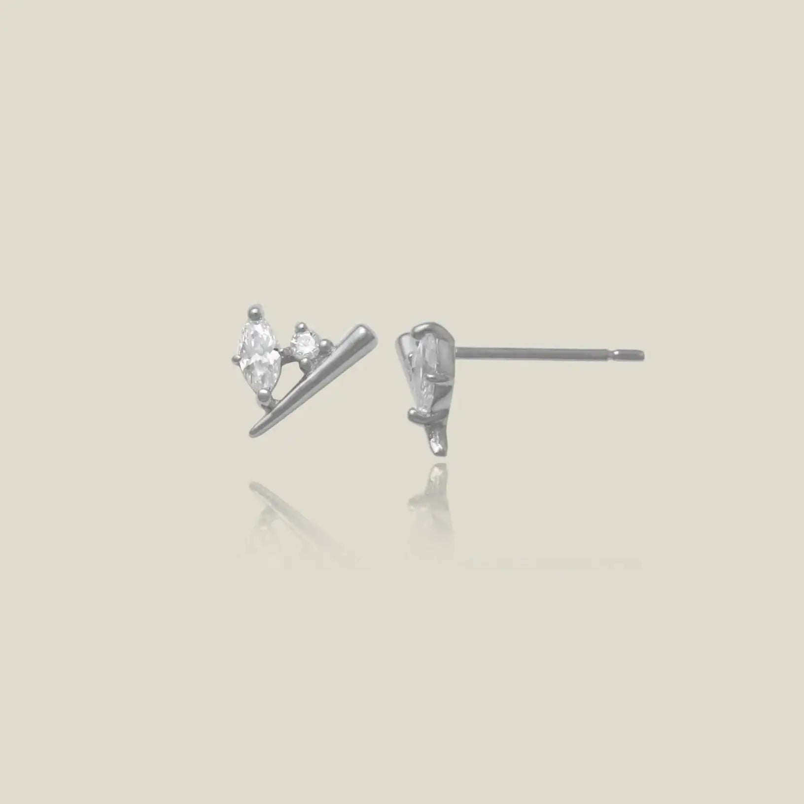 14K Solid Gold Marquise Cluster Stud Earrings – Anygolds