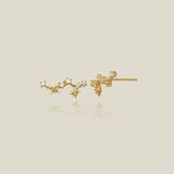14K Solid Gold Star Climber Stud Earrings – Anygolds