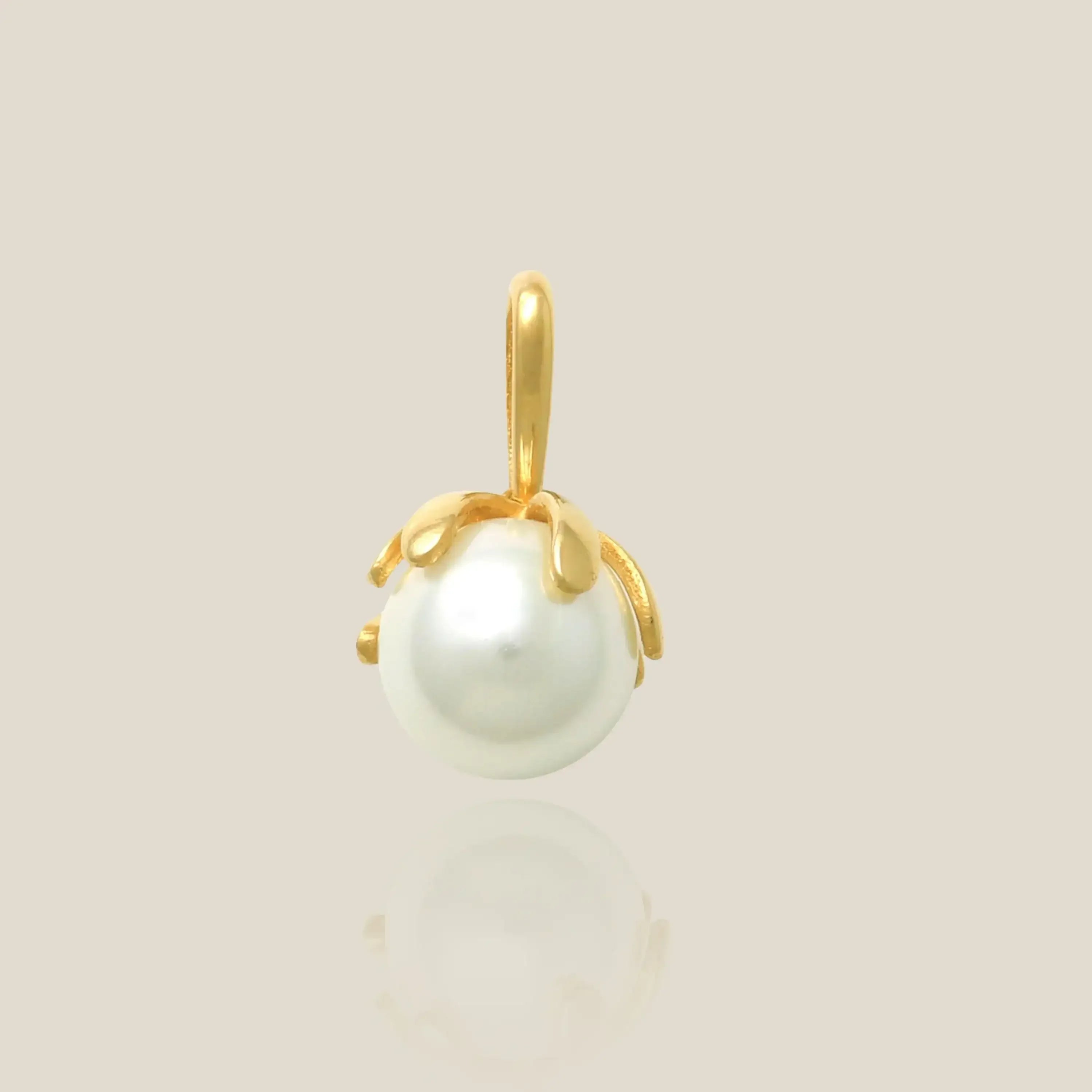 14K Solid Gold Pearl Pendant – Anygolds