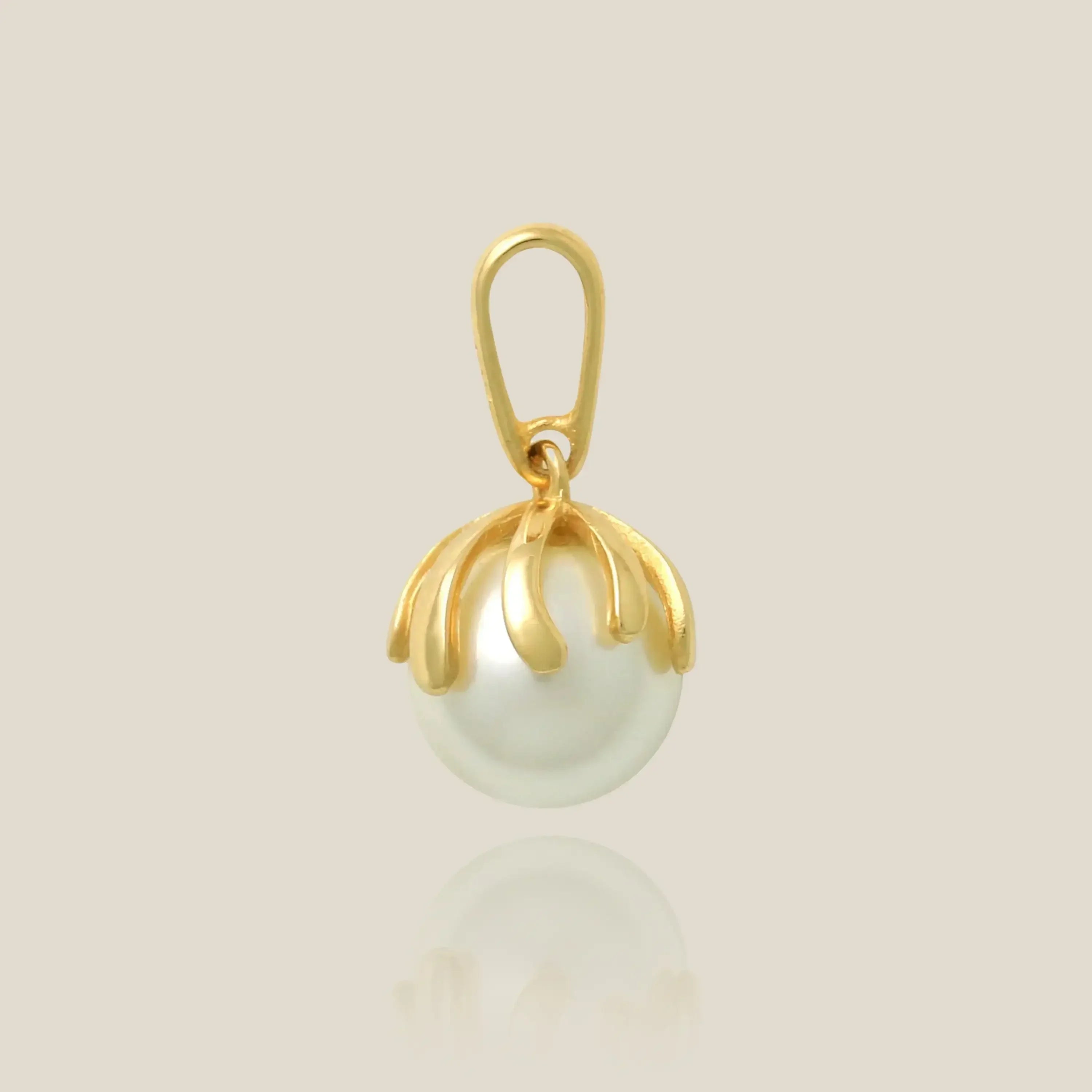 14K Solid Gold Pearl Pendant – Anygolds