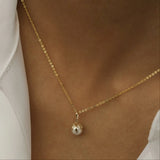 14K Solid Gold Pearl Pendant – Anygolds
