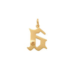 14K Solid Gold Diamond Gothic Initial Pendant – Anygolds