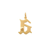 14K Solid Gold Diamond Gothic Initial Pendant – Anygolds