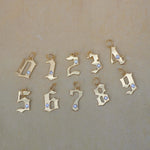 14K Solid Gold Diamond Gothic Number Pendant – Anygolds