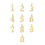14K Solid Gold Diamond Gothic Number Pendant – Anygolds