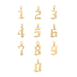 14K Solid Gold Diamond Gothic Number Pendant – Anygolds