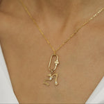 14K Solid Gold Diamond Gothic Number Pendant – Anygolds