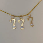 14K Solid Gold Diamond Gothic Number Pendant – Anygolds