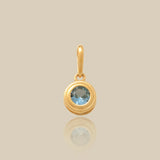 Aqua Gem Round Charm
