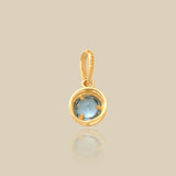 Aqua Gem Round Charm