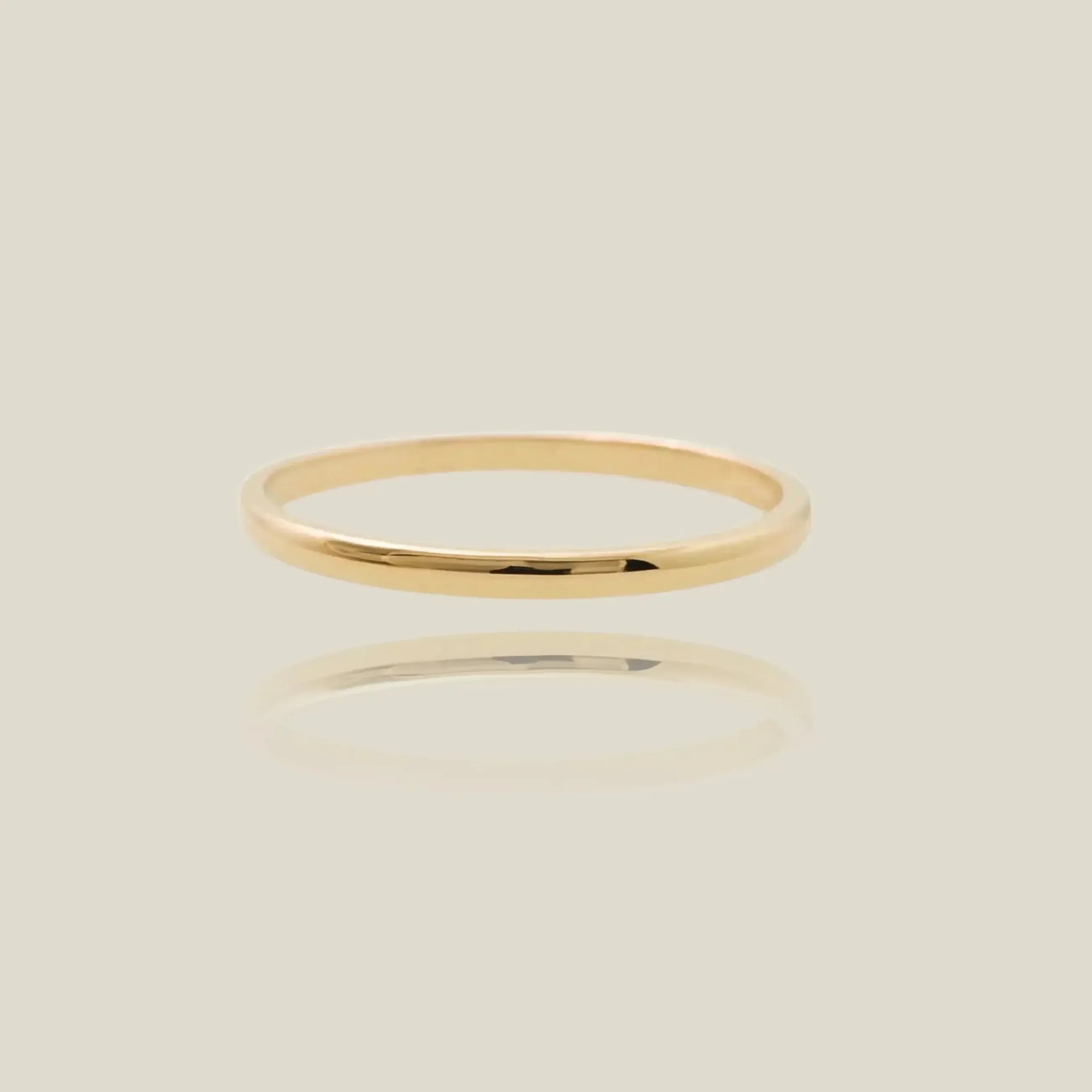 14K Solid Gold Minimalist Stacking Ring – Anygolds