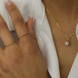 14K Solid Gold Pearl Pendant – Anygolds