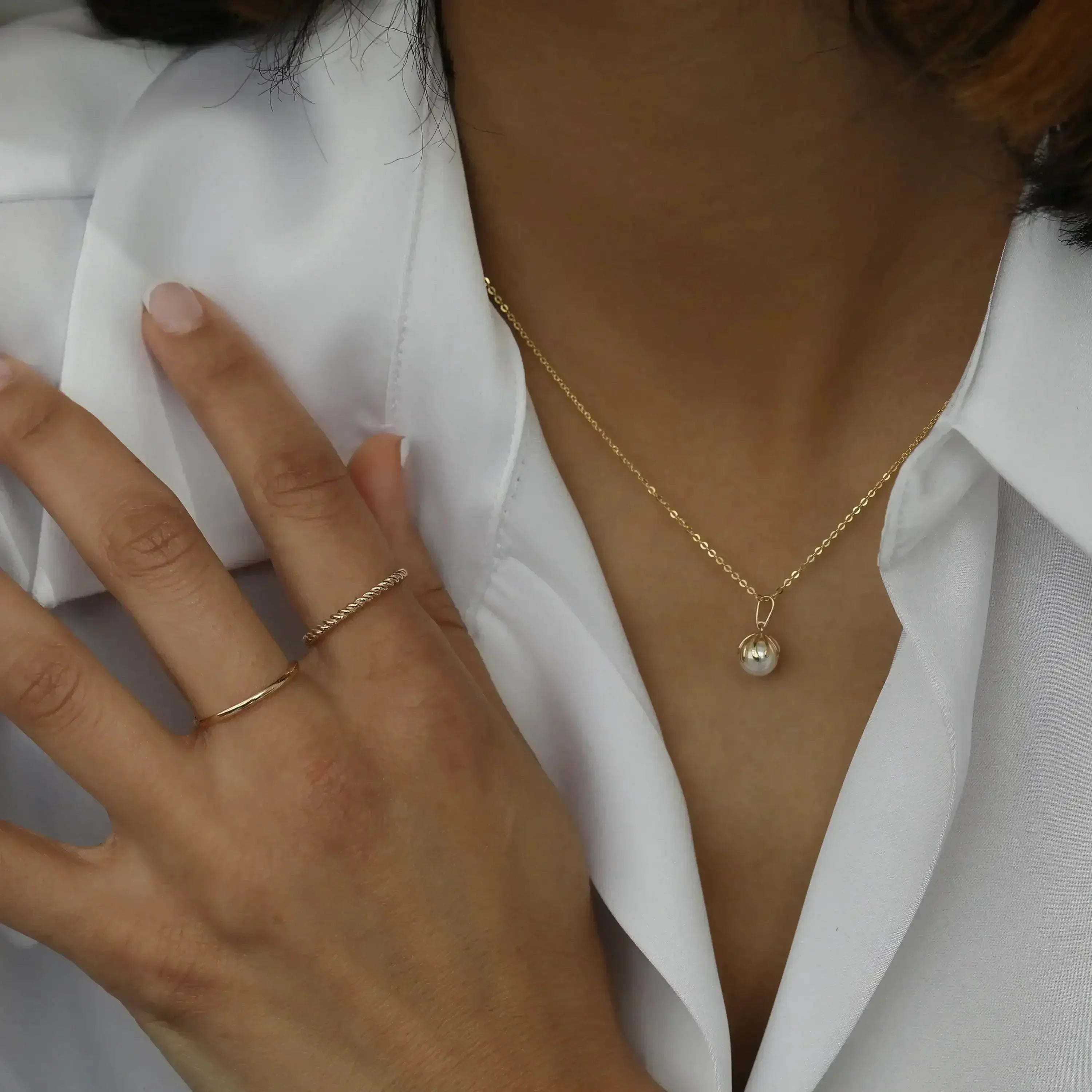 14K Solid Gold Braided Rope Stacking Ring – Anygolds