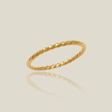 14K Solid Gold Twisted Rope Stacking Ring – Anygolds