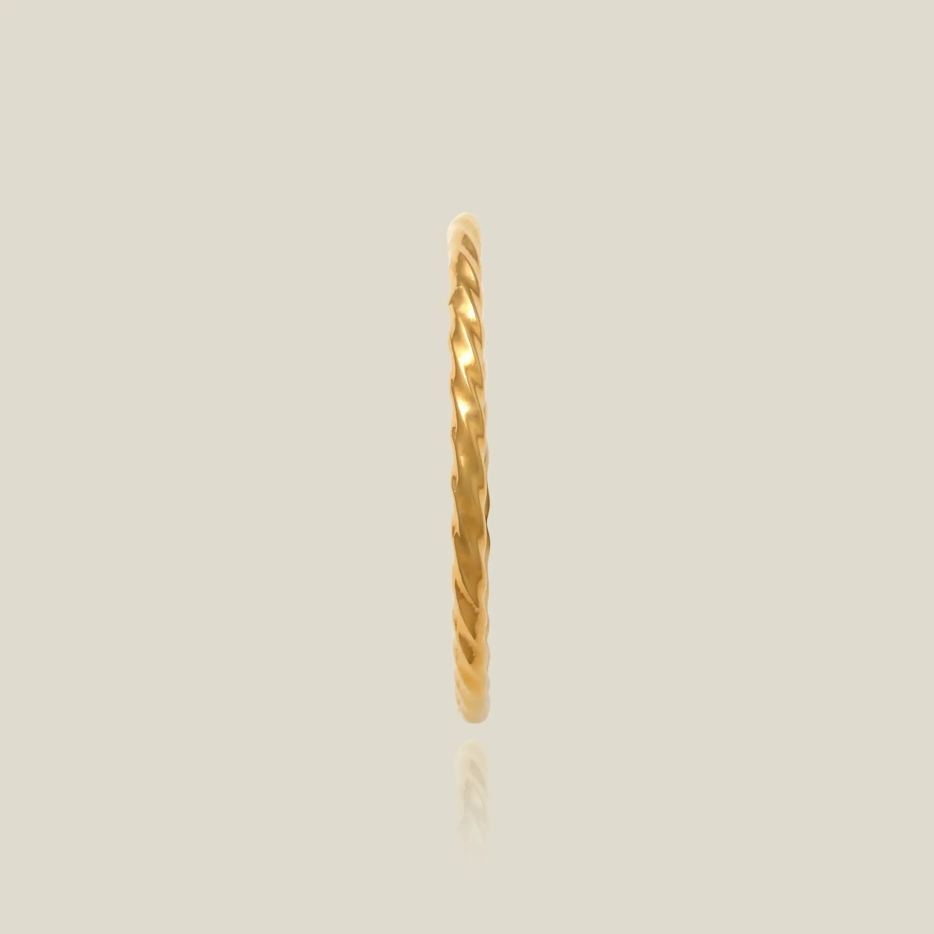 14K Solid Gold Twisted Rope Stacking Ring – Anygolds