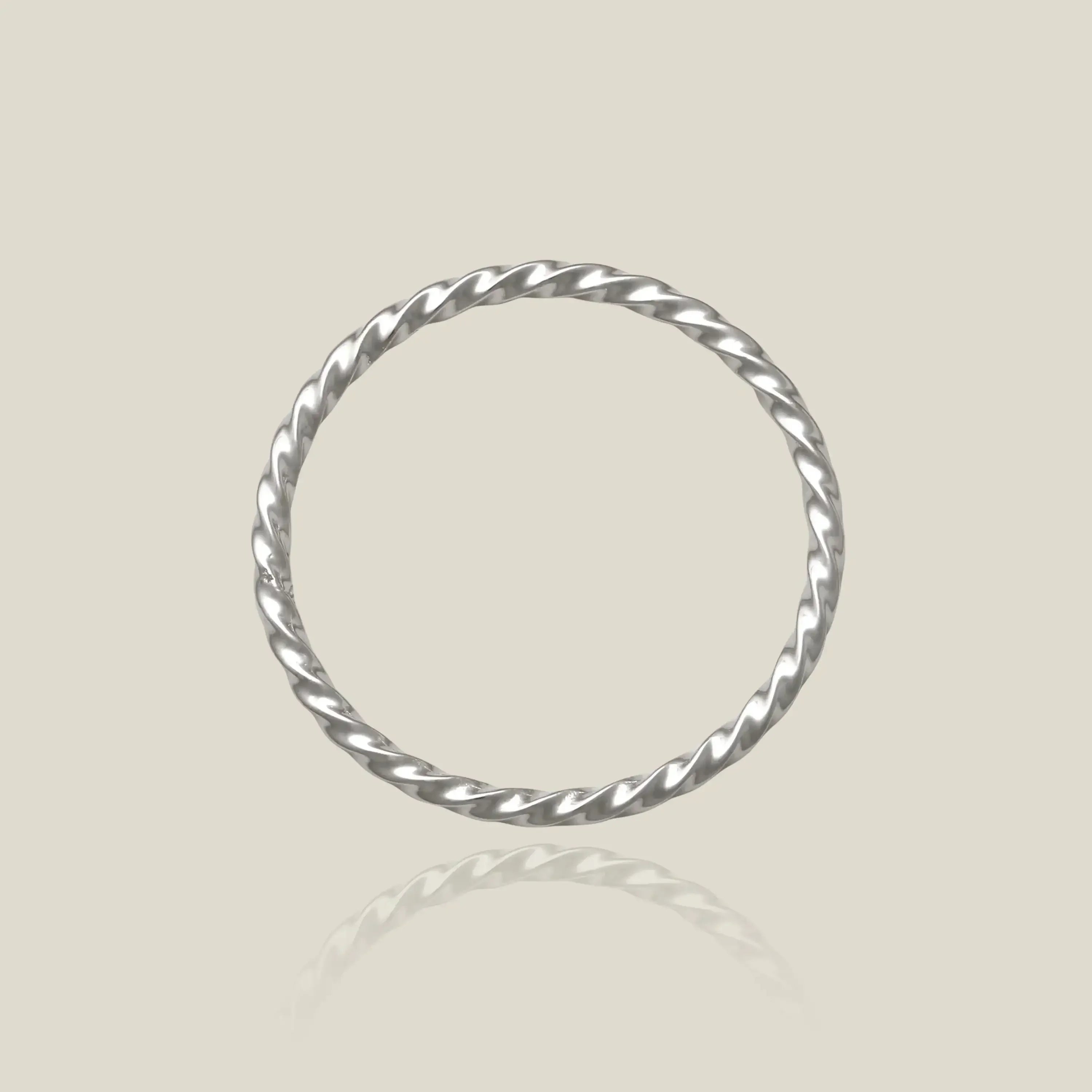 14K Solid Gold Twisted Rope Stacking Ring – Anygolds