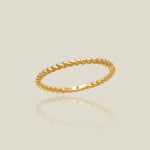 14K Solid Gold Braided Rope Stacking Ring – Anygolds