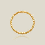 14K Solid Gold Braided Rope Stacking Ring – Anygolds