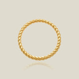 14K Solid Gold Braided Rope Stacking Ring – Anygolds