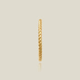14K Solid Gold Braided Rope Stacking Ring – Anygolds