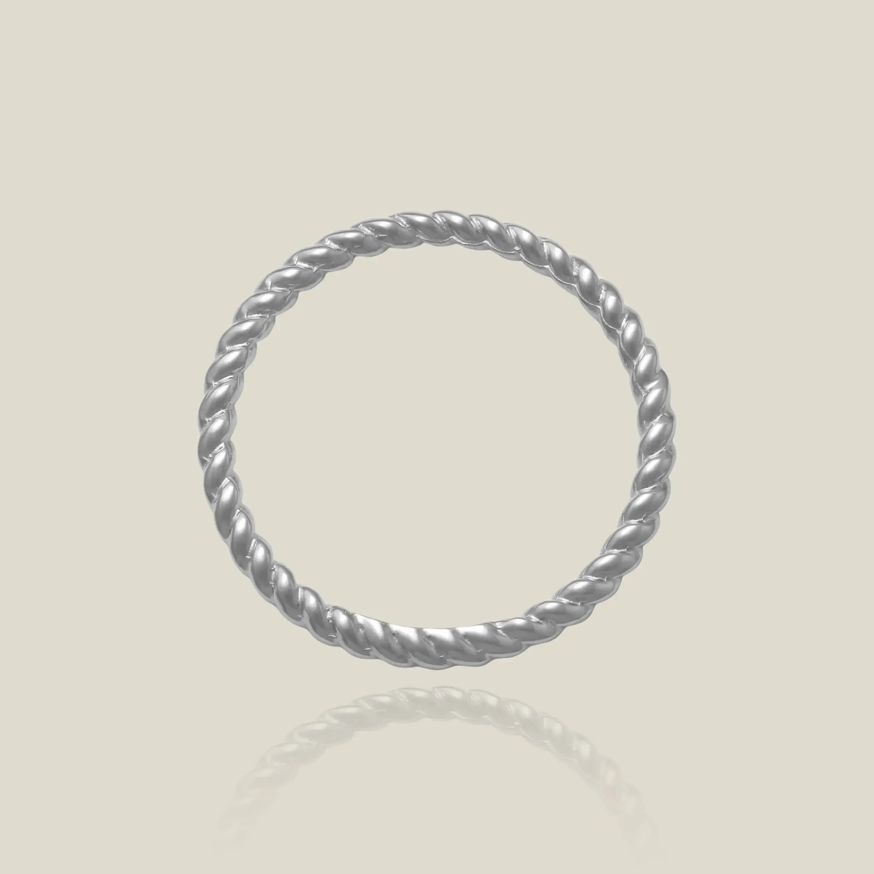 14K Solid Gold Braided Rope Stacking Ring – Anygolds